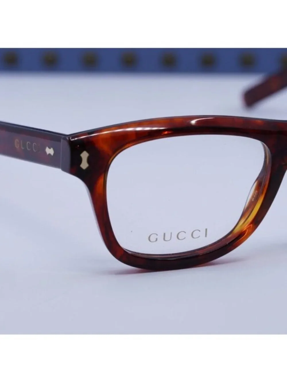 Gucci GG1526O 003 Square Eyeglasses Shiny Reddish Havana 52mm